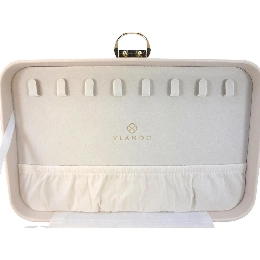 Vlando Pink Faux Leather Jewelry Box with‎ Lock and Key Removable Tray